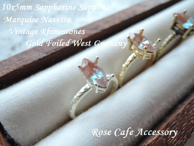 （508）超レアアイテム✨アンティークサフィレット10×5ｍｍマーキスカット✨JBB社製ハンマードリング。・。・(^^♪