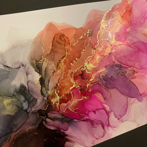 抽象水彩画 A判四つ切りサイズ 多色 抽象水彩画 A判四つ切りサイズ 多色