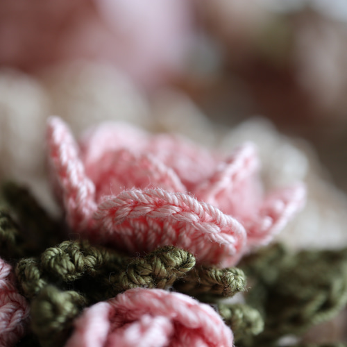レース編み・薔薇と蕾のシュシュ シュシュ Puu crochet 通販 19165373