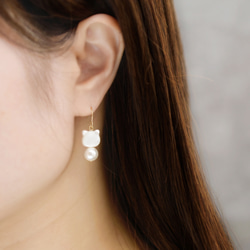 三日月と満月 パール ▶︎ 14kgf ピアス ピアス（スタッド・一粒） Re