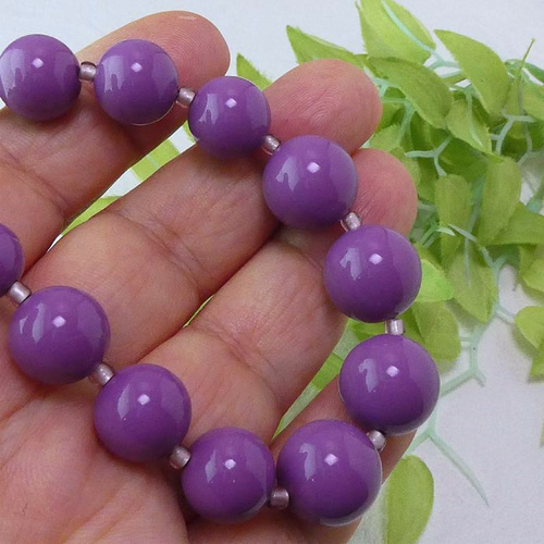 再販！ アクリルビーズ 昭和レトロネックレス「大人びて」 ショート