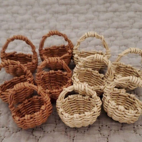 ☆終了です☆ ２名限定オーダー ミニチュアのカゴ エコクラフト ☆終了です☆ 2名限定オーダー ミニチュアのカゴ エコクラフト