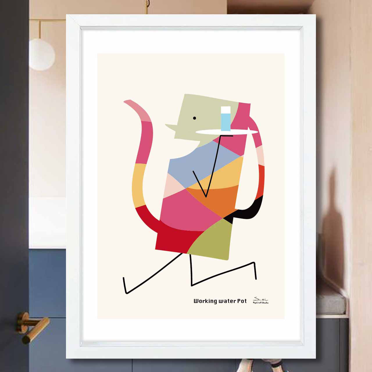 働くポット　お気に入り9600件突破　イラスト　ポスター　アート  アートポスター　アート/sei検索　3450