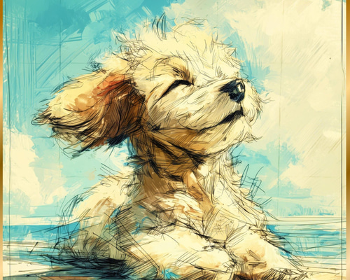 【新作】原画一点物 絵画 『bitter』犬の絵 イラスト トイプードル アート 新作】原画一点物 絵画 『bitter』犬の絵 イラスト トイプードル