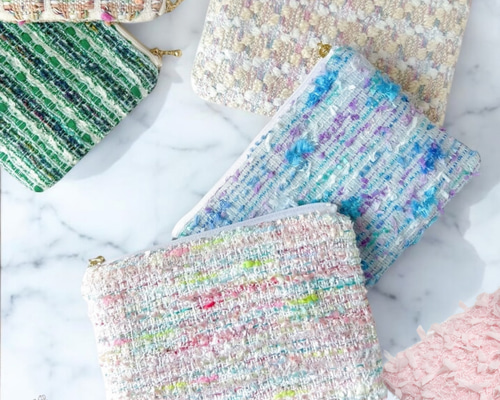 フラットポーチ❤️ピンク ブルー グリーンチェックリントンMiros