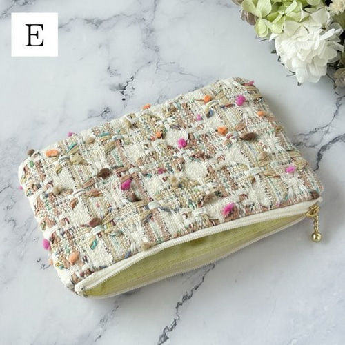 フラットポーチ❤️ピンク ブルー グリーンチェックリントンMiros