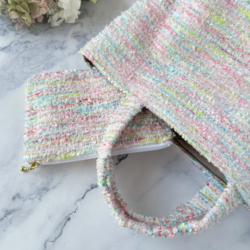 フラットポーチ❤️ピンク ブルー グリーンチェックリントンMiros