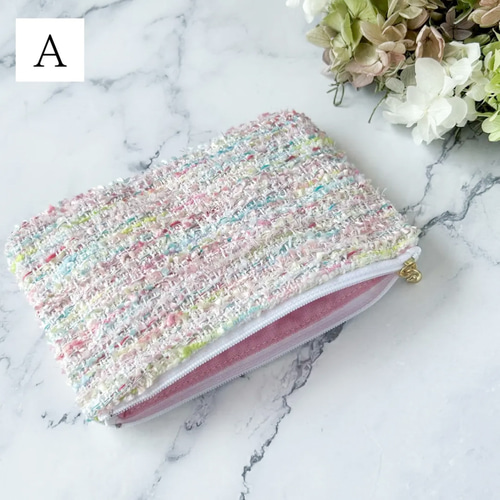 フラットポーチ❤️ピンク ブルー グリーンチェックリントンMiros