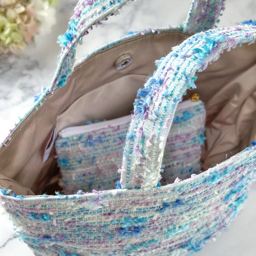 フラットポーチ❤️ピンク ブルー グリーンチェックリントンMiros