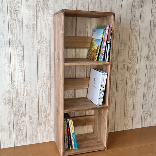 面取り】【3段】フリーラック 教具棚 モンテッソーリ 絵本棚 おもちゃ