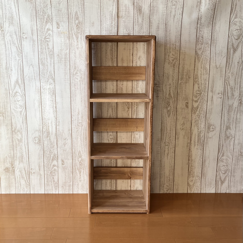 面取り】【3段】フリーラック 教具棚 モンテッソーリ 絵本棚 おもちゃ