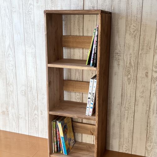 面取り】【3段】フリーラック 教具棚 モンテッソーリ 絵本棚 おもちゃ