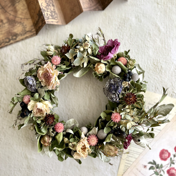 ドライフラワーリース◇natural spring◇母の日ギフト◇プレゼント