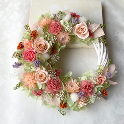 受注制作] ローズガーデンリース✤ピンク&ワインカラー✤プリザーブド