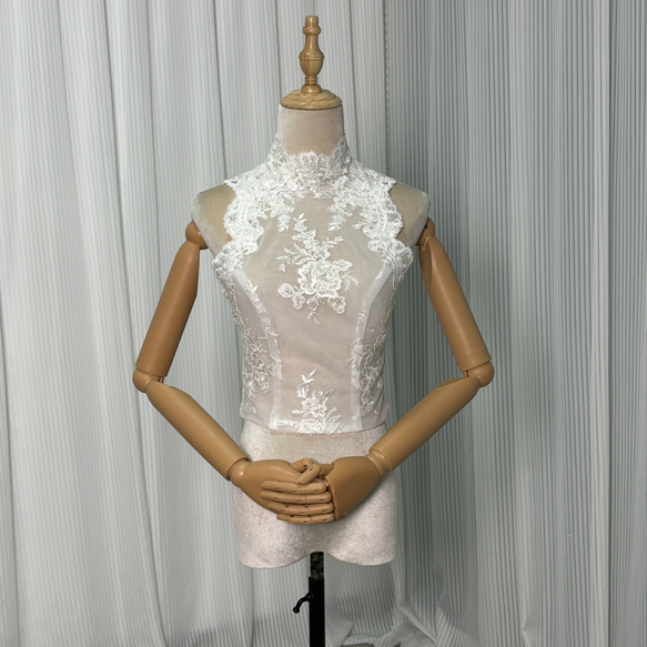 送料無料！ボレロ ノースリーブ くるみボタン シアーな美しさ 美しい花  