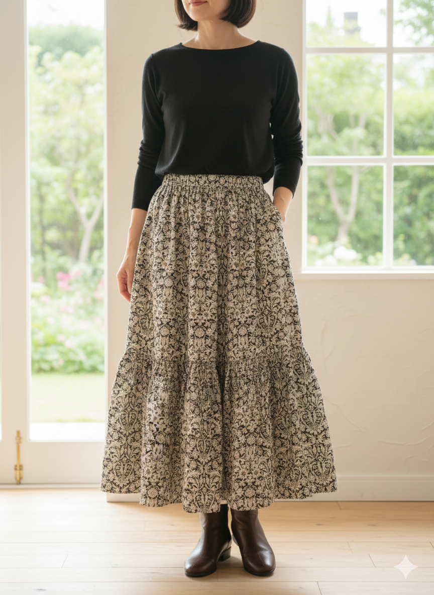 フワフワで軽いティアードスカート（フリル多め）/モーティマー 11,550円