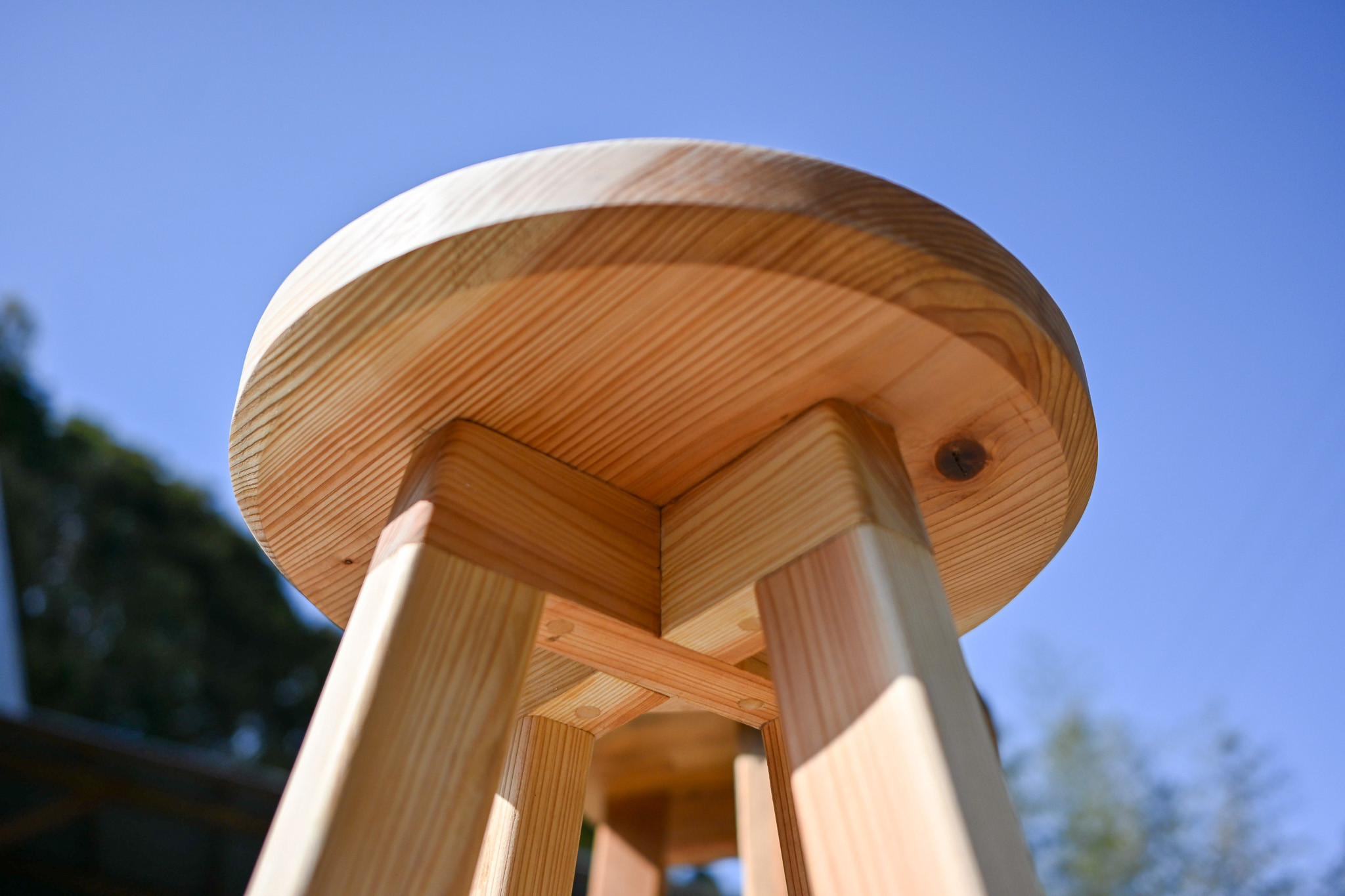 【送料無料】天然杉のスツール　（ハイスツールのページ）