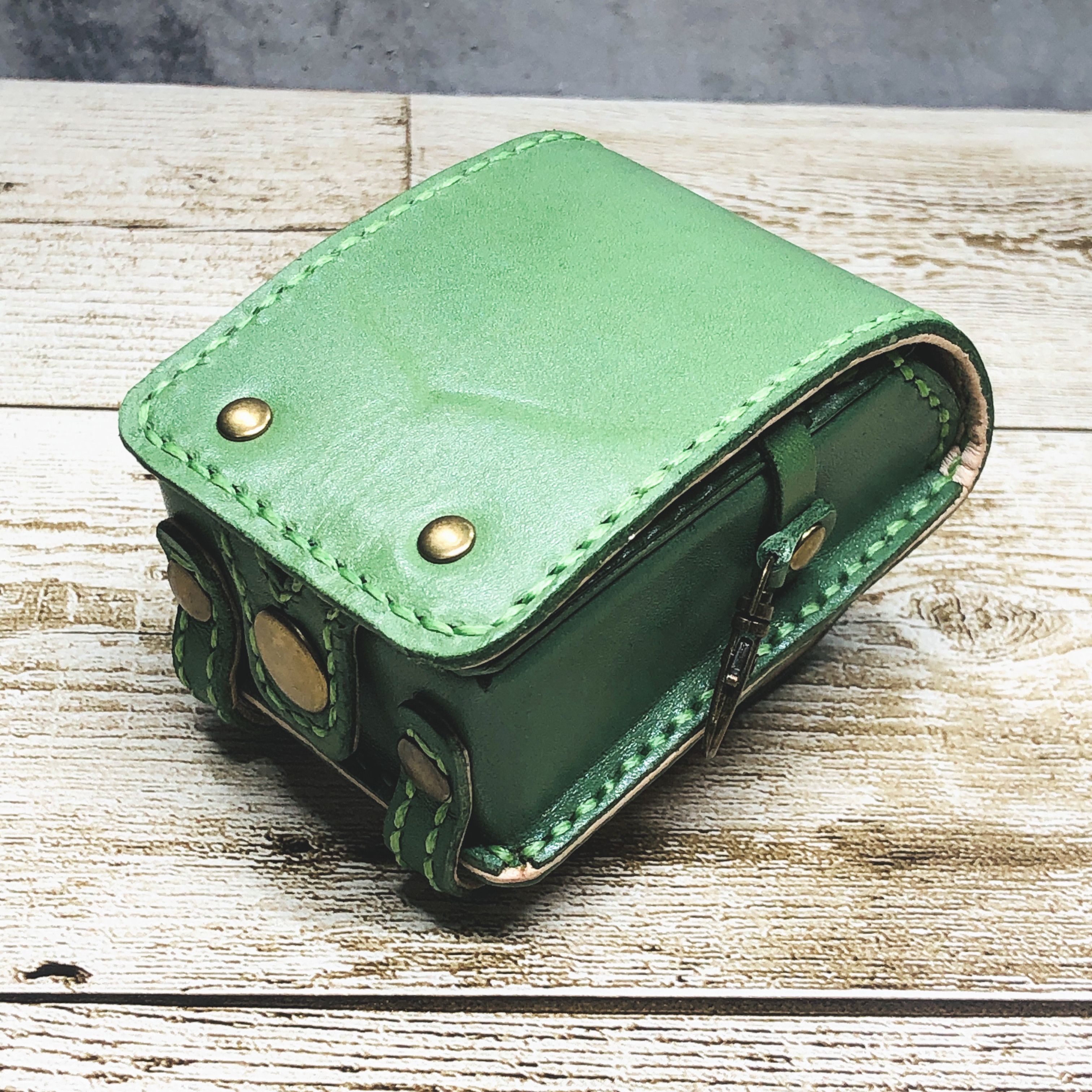 本革製ミニランドセルのバッグチャーム　　　グリーン色