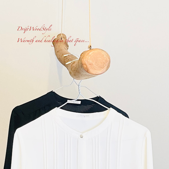 流木インテリア 無骨で太い大型流木のハンガーラック 北欧 衣装掛 ハンギング 吊り下げ ハンガーポール N34 4枚目の画像