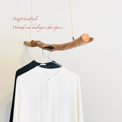 流木インテリア 無骨で太い大型流木のハンガーラック 北欧 衣装掛 ハンギング 吊り下げ ハンガーポール N36 3枚目の画像