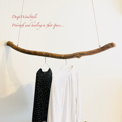 流木インテリア 無骨で太い大型流木のハンガーラック 北欧 衣装掛 ハンギング 吊り下げ ハンガーポール N37 2枚目の画像