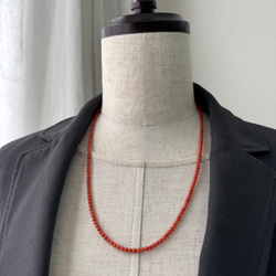 【特別奉仕品】Red coral 宝石珊瑚　赤珊瑚ネックレス　シルバーアジャスター付 2枚目の画像
