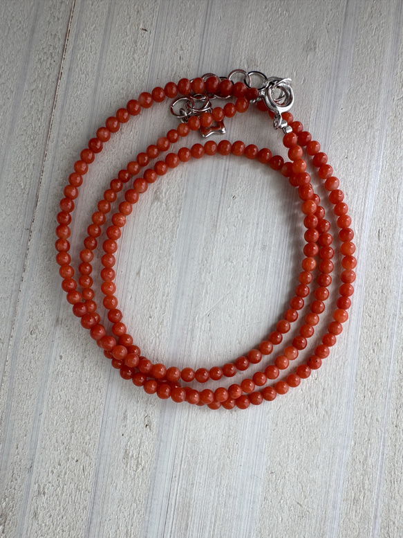【特別奉仕品】Red coral 宝石珊瑚　赤珊瑚ネックレス　シルバーアジャスター付 19枚目の画像