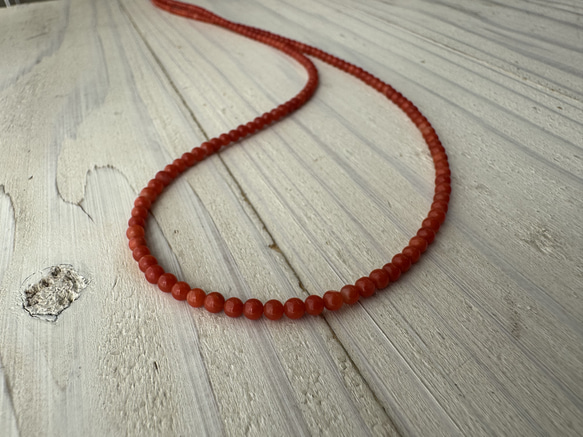 【特別奉仕品】Red coral 宝石珊瑚　赤珊瑚ネックレス　シルバーアジャスター付 16枚目の画像