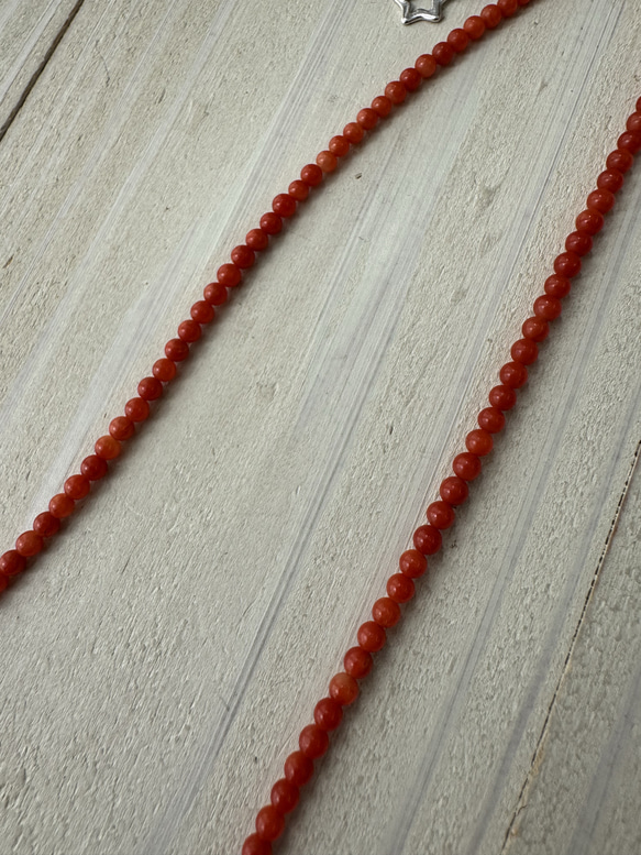 【特別奉仕品】Red coral 宝石珊瑚　赤珊瑚ネックレス　シルバーアジャスター付 10枚目の画像