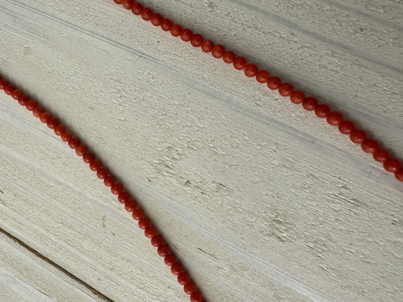 【特別奉仕品】Red coral 宝石珊瑚　赤珊瑚ネックレス　シルバーアジャスター付 9枚目の画像