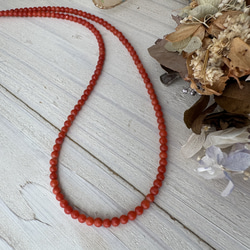 【特別奉仕品】Red coral 宝石珊瑚　赤珊瑚ネックレス　シルバーアジャスター付 13枚目の画像