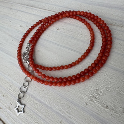 【特別奉仕品】Red coral 宝石珊瑚　赤珊瑚ネックレス　シルバーアジャスター付 18枚目の画像