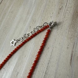 【特別奉仕品】Red coral 宝石珊瑚　赤珊瑚ネックレス　シルバーアジャスター付 8枚目の画像