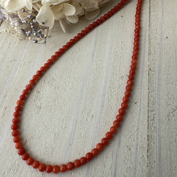 【特別奉仕品】Red coral 宝石珊瑚　赤珊瑚ネックレス　シルバーアジャスター付 12枚目の画像