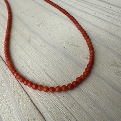 【特別奉仕品】Red coral 宝石珊瑚　赤珊瑚ネックレス　シルバーアジャスター付 14枚目の画像