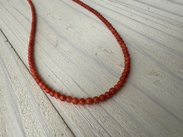 【特別奉仕品】Red coral 宝石珊瑚　赤珊瑚ネックレス　シルバーアジャスター付 14枚目の画像