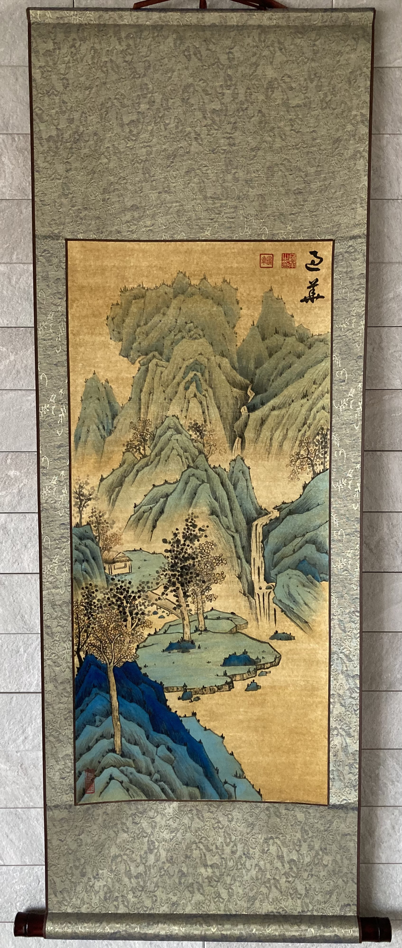 風景 中国絵画 四尺 山水図 宋文治 山水 掛け軸 インテリア 手描き 書画