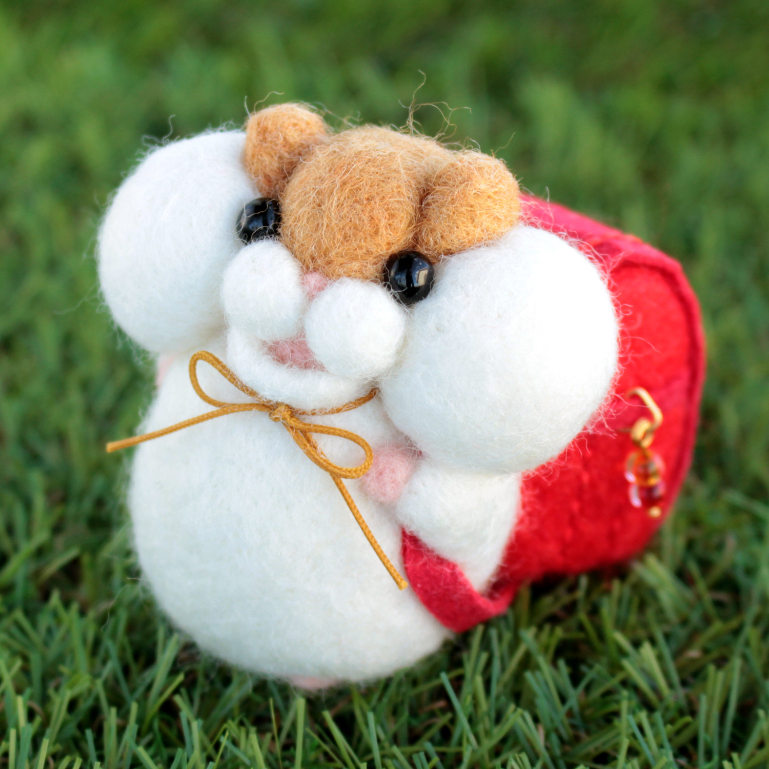 373 ゴールデンハムスター 羊毛フェルト ハムスター 白 羊毛フェルト