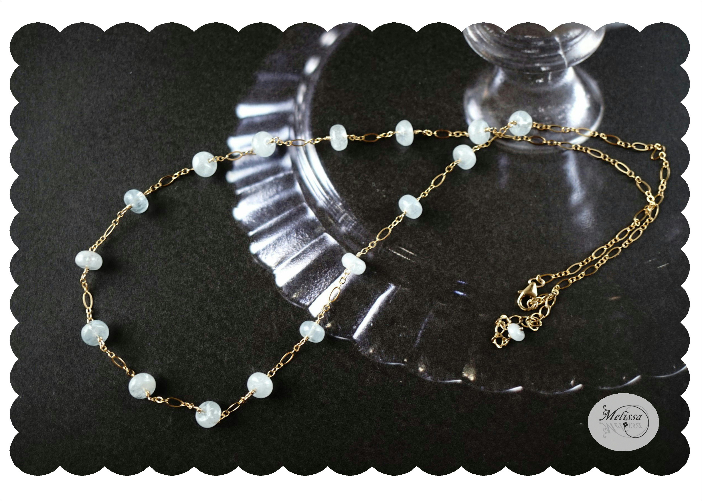 アクアマリンと50cmネックレス