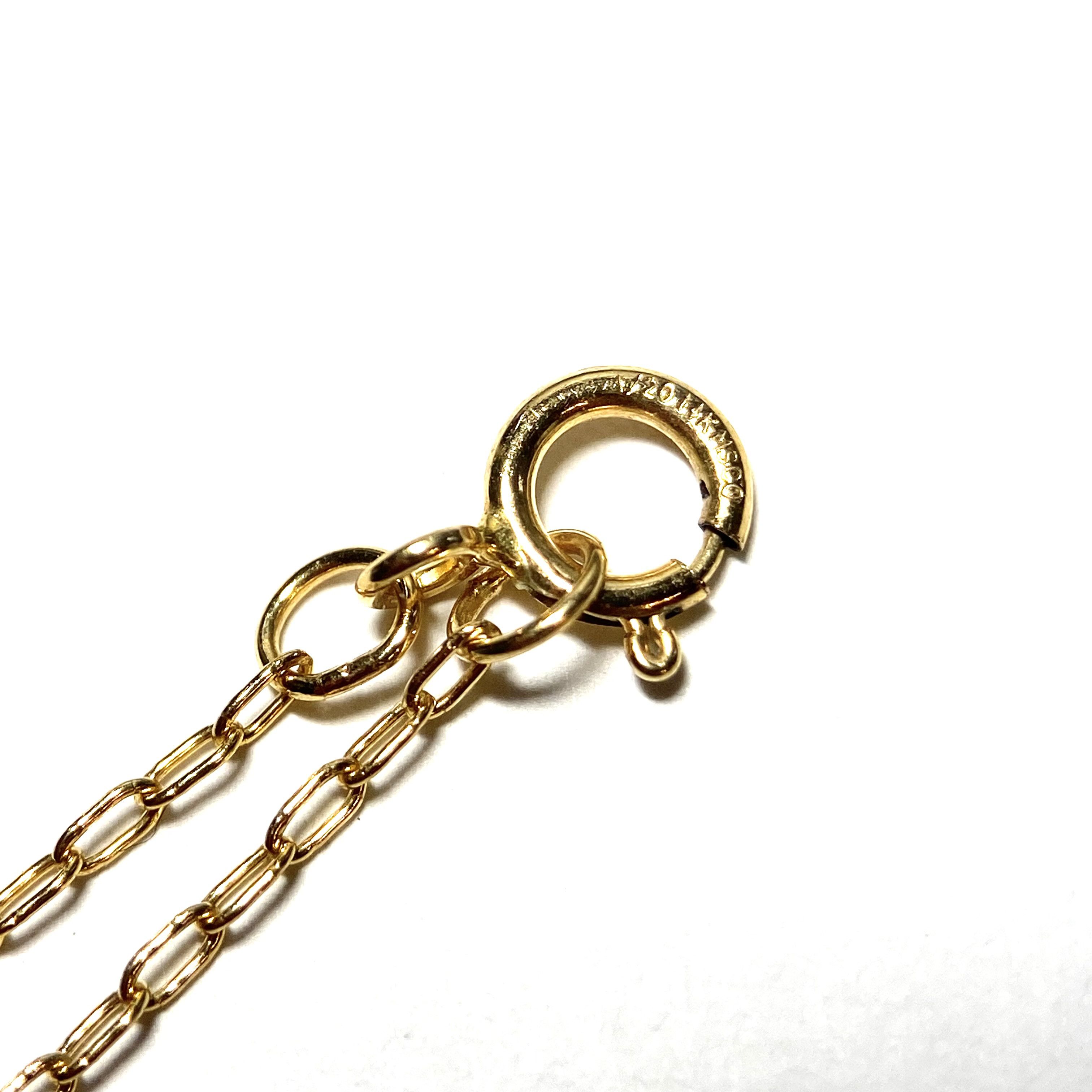 オパール　ブラックオパール　ビーズ　ネックレス　14kgf    イエローゴールド