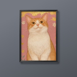 絵画。原画【3匹のかわいい猫が草の上で風船で楽しそうに遊んで