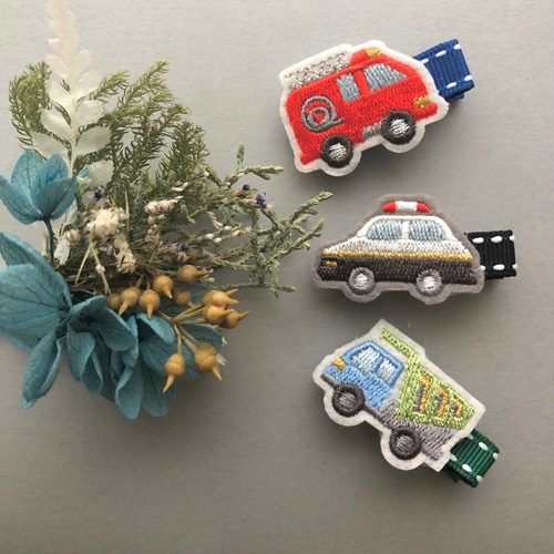 くるま】ベビーヘアクリップ ヘアゴム