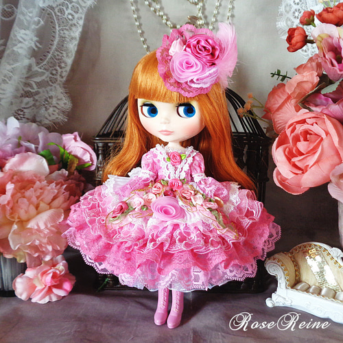 ロリータロマンス ジュリエットローズのピンクフェアリー ボンネットドールドレス ロリータロマンス ジュリエットローズのピンクフェアリー