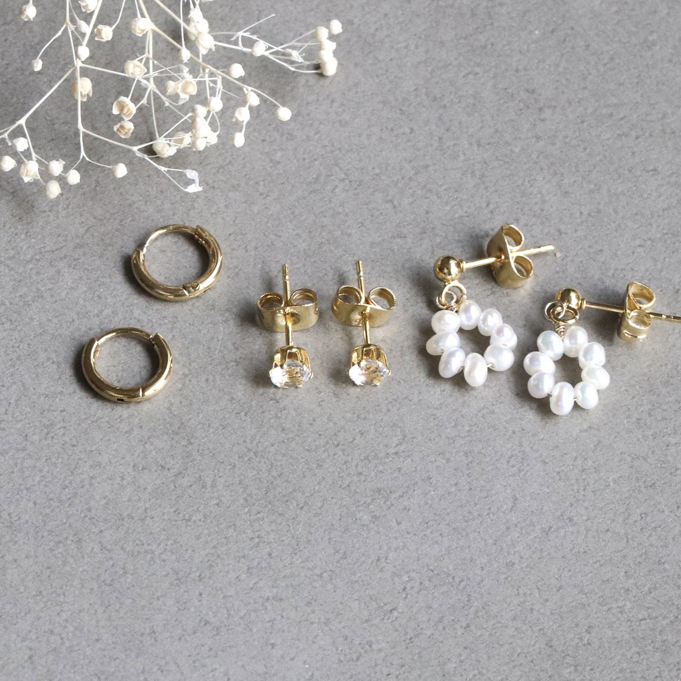 毎日身につけたくなる ◆ シンプルピアス3点セット サージカルステンレス（ニッケルフリー） --Minimalism--