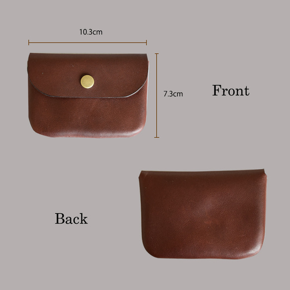 ミニマルチケース 【ソフトオイルレザー】 本革 小物入れ　 8枚目の画像