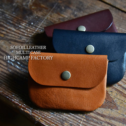 ミニマルチケース 【ソフトオイルレザー】 本革 小物入れ　 3枚目の画像