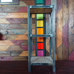 無塗装でアイアンなお洒落ごみ箱♪ 230×280×550mm キャスター