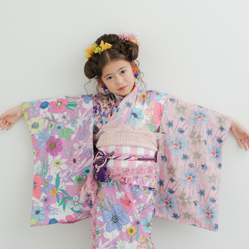 3歳用正絹総絞りの被布(中綿なし）4386m様のリクエスト 子供服