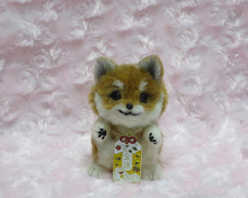 羊毛フェルト 犬 柴犬 赤柴 豆柴 お守り ハンドメイド 羊毛フェルト