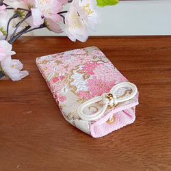 ❁新作❁　お守り袋　金欄　❋お花のブーケ(シャンパン×コーラル)❋　セット売りもあります 9枚目の画像